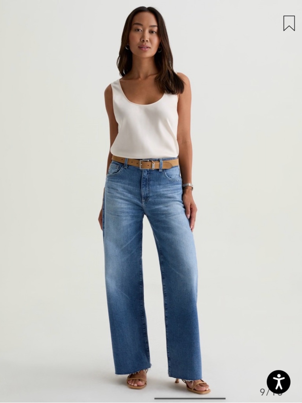 AG Adriano Goldschmied ‘Saige’ Wide leg crop jeans